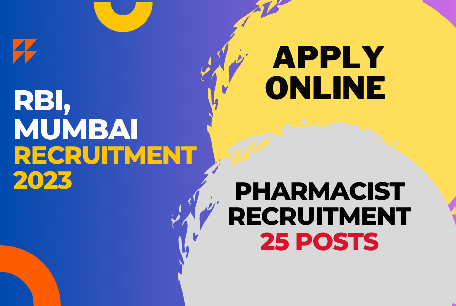 RBI Exclusive Recruitment of Pharmacist Apply Online for 25 Posts